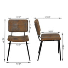 Homy Casa Modern Upholstered Dining Chair - Brown Suede Fabric  with Black Metal Legs - 4 Pack-Comfortable Seating: Seat measures 17.7" W x 16.9" D, offering ample space for comfortable seating.