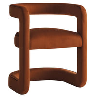 Modway - Winslow Performance Velvet Chaise d’accent en tonneau - Rouille-Chaise d’accent