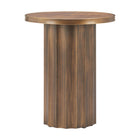Zuo Afinato Side Table - Brown-Burl Veneer MDF round shape tabletop