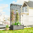 Outsunny 72" Wood Raised Garden Bed - Dark Grey-Lattices to entangle the vines
