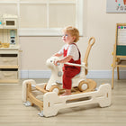 Qaba 5-in-1 Toddler Rocking Horse with Balance Board - Brown-HDPE construction meets SOR standards 