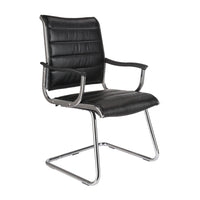TygerClaw Mid Back Bonded Leather Office Chair-Upholstered in soft and durable Smooth Black Bonded Leather