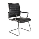 TygerClaw - Chaise de bureau en cuir reconstitué à dos moyen-Upholstered in soft and durable Smooth Black Bonded Leather