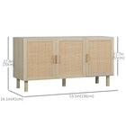 HOMCOM Boho 53.5" L Sideboard - Natural Wood-Adjustable shelves allow you to store larger items
