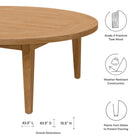 Modway Brisbane Teak Wood Outdoor Patio Coffee Table - Natural-Grade A Premium Teak Wood