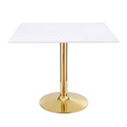 Modway Verne 35" Square Dining Table - Gold White-Modern Dining Table