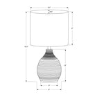 Monarch Specialties 17" H Contemporary Table Lamp - Grey Resin / Ivory / Cream Shade-Easily control the lighting with the convenient on/off turn knob switch that operates up to a 60W bulb (not included)