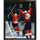 Frameworth Mario Lemieux Classic Series 1987 Canada Cup Golden Goal - Framed Canvas - 18.5" x 22.5"-Officially licensed Team Canada hockey canvas featuring Mario Lemieux's iconic 1987 Canada Cup Golden Goal