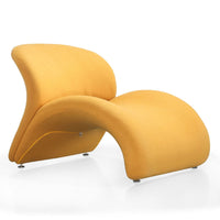 Manhattan Comfort Rosebud 30.3" Modern Wool Blend Upholstered Accent Chair - Yellow-Modern Abstract Lounge Accent Chair Perfect for Pop Living Room Usage