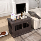 PawHut 31" Dog Crate End Table with Three Doors - Coffee-Stylish design complements home decoration 