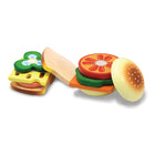 Melissa & Doug Ensemble de préparation de sandwichs en bois pour jouer avec les aliments -Plateau de rangement en bois