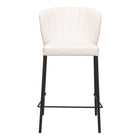 Zuo Linz Counter Stool - Cream - Set of 2-Stackable for space saving storage