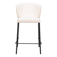 Zuo Linz Counter Stool - Cream - Set of 2-Stackable for space saving storage