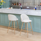 Homy Casa 26'' Counter Height Bar Stools with Beige Upholstered Fabric Seat- 2 Pack-Durable Fabric: High-quality fabric upholstery is soft to the touch and resistant to daily wear and tear.