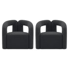 Manhattan Comfort - Darian fauteuil d’appoint moderne en bouclé 32,68" - noir - lot de 2-Chaise d’appoint moderne pour le salon