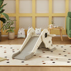 Qaba - Toboggan 3 en 1 pour tout-petits avec panier de basket et grimpeur - Blanc crème-Le thème de l'espace stimule l'imagination des enfants 