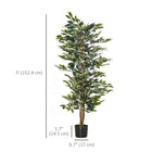 HOMCOM 5' Artificial Ficus Tree for Indoor Decoration - Green-A sturdy nursery pot provides a stable base 