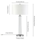 Hudson&Canal Harlow 29" Tall Table Lamp with Fabric Shade - Clear Glass/Polished Nickel/White-Clean with a soft, dry cloth and no harsh chemicals or abrasive cleaning materials