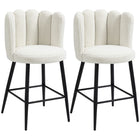 HOMCOM Counter Height Bar Stools with Back - Cream White - 2 Pack-Packaged in a set of 2, great for having a cozy drink for two
