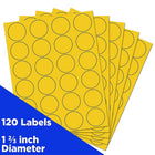 JAM Paper Round Circle Label Sticker Seals, 1 2/3 inch diameter, Yellow, 3 Sets of 120 (147627067g)-Yellow