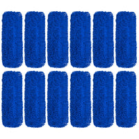 Gritt Commercial Microfiber Looped Dust Mop Pad Head - 24" x 5" - Blue - 12 Pack-Microfiber mop head ensures efficient cleaning