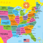 Ashley Productions Placemat Studio Smart Poly USA Map Learning Placemat - 13" x 19" - Single Sided - 10 Pack-Write-on/wipe-off surface