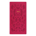 Letts - 2026 Agenda hebdomadaire Woodland - 6-7/8 po x 3-1/8 po - Rose - Multilingue- Style d’intérieur intemporel avec une semaine sur deux pages