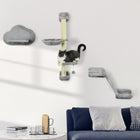 PawHut 3-Piece Cat Shelves with Hammock, Scratching Posts and Jump Platforms-Made of a particleboard structure ensures stability 