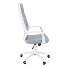 Monarch Specialties 7270 High-Back Executive Office Chair - White/Grey Fabric-Conforms to BIFMA standards for office furniture