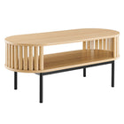Modway Fortitude Wood Coffee Table - Oak-Oval Shape
