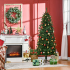 HOMCOM 6' Artificial Christmas Tree with 583 Branch Tips - Green-583 noble leaf tips offer ample room for decorative ornaments 