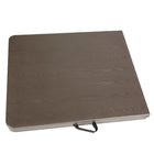 Flash Furniture 30"W x 72"L Bi-Fold Brown Wood Grain Plastic Folding Table with Carrying Handle-Includes convenient carrying handle