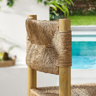 Modway Parkland Outdoor Patio Rattan and Aluminum Bar Stools - Natural - Set of 2-Non-Marking Floor Glides