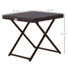 Outsunny - Table basse en rotin pour balcon, brun-Rotin PE tressé à la main, résistant aux UV et aux intempéries, ne décolore pas et facile à nettoyer  