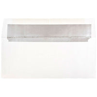 JAM Paper Enveloppes métalliques format livret avec fermeture gommée, 4 1/8 x 9 1/2 po, blanc et feuille argentée, 100/pqt-Blanc avec intérieur argenté