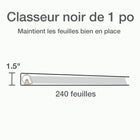 Cardinal® - Reliure XtraLife ClearVue verrouillable à anneaux en «D», noire, 1 po-Anneaux inclinés en D verrouillables à montage arrière avec déclics GelTab peuvent tenir 25 % plus de feuilles que les anneaux ronds standard  