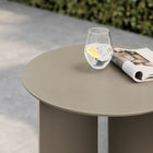 Modway Tecton Outdoor Patio Aluminum Side Table - Khaki-Protective Foot Glides