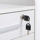 HOMCOM Vertical Mobile Filing Cabinet with Lockable Drawer - White-Five wheels for easy movement, with 2 brakes and a middle caster for safety

