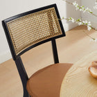 Modway - Caledonia Cuir végétalien en bois rembourré Chaises de salle à manger Ensemble de 2 - Black Tan-Inclut des calottes de pied non marquées
