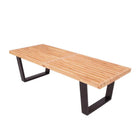 Nicer Furniture - banc en bois Nelson - naturel - 60"-Moyenne : 18,5 long. x 60 larg. x 14,5 haut.