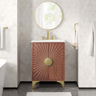 Modway Daylight 24" Bathroom Vanity - White/Walnut-Ceramic Sink Basin