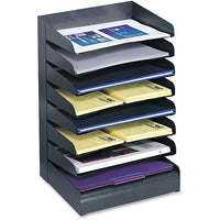 Safco - Trieur de bureau en acier  à 8 niveaux avec étagères inclinées - Noir-Le trieur de fichiers de bureau offre des solutions de stockage et d'organisation pratiques et pratiques qui s'adaptent à votre espace