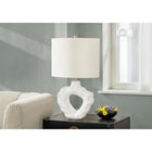 Monarch Specialties 25" H Table Lamp - Cream Resin / Ivory / Cream Shade-The easy 3-way rotary switch holds a single bulb (not included) with a maximum outage of 100W/120V allowing you to adjust the lighting ambiance to instantly brighten or dim the room