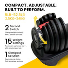 MotionGrey Adjustable Dumbbell with 15 Settings - 5 - 52.5 lb - Single-6