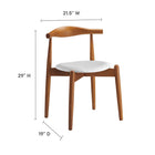 Modway Stalwart Dining Side Chairs - Dark Walnut/White - 4 Pack-Vinyl upholstered foam cushion