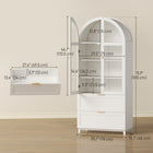 HOMCOM 71" H Tall Arched Kitchen Pantry Cabinet - White-Includes two adjustable shelves to fit various-sized items 