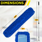 Gritt Commercial All-In-One 60” Microfiber Dust Mop Set with 72" Telescopic Handle - 4 Pack-Mop Head Length: 60"