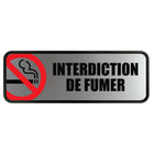 Cosco No Smoking Sign - Brushed Metal - 3" x 9" - Indoor Door/ Wall Sign - French Text-This no smoking sign features French text to clearly communicate smoking restrictions to French-speaking individuals