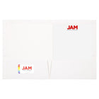 JAM Paper Glossy 2 Pocket Presentation Folder - White - 6 Pack-Size: 9.5 x 11.5 inches, 6 per pack