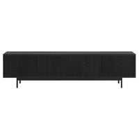 Hudson&Canal Whitman TV Stand for TV's up to 85" - Black Grain-A transitional design accommodates TVs up to 85" for your entertaining space
